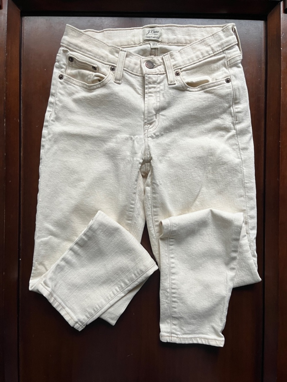 J. Crew Off-White Toothpick Denim Jeans